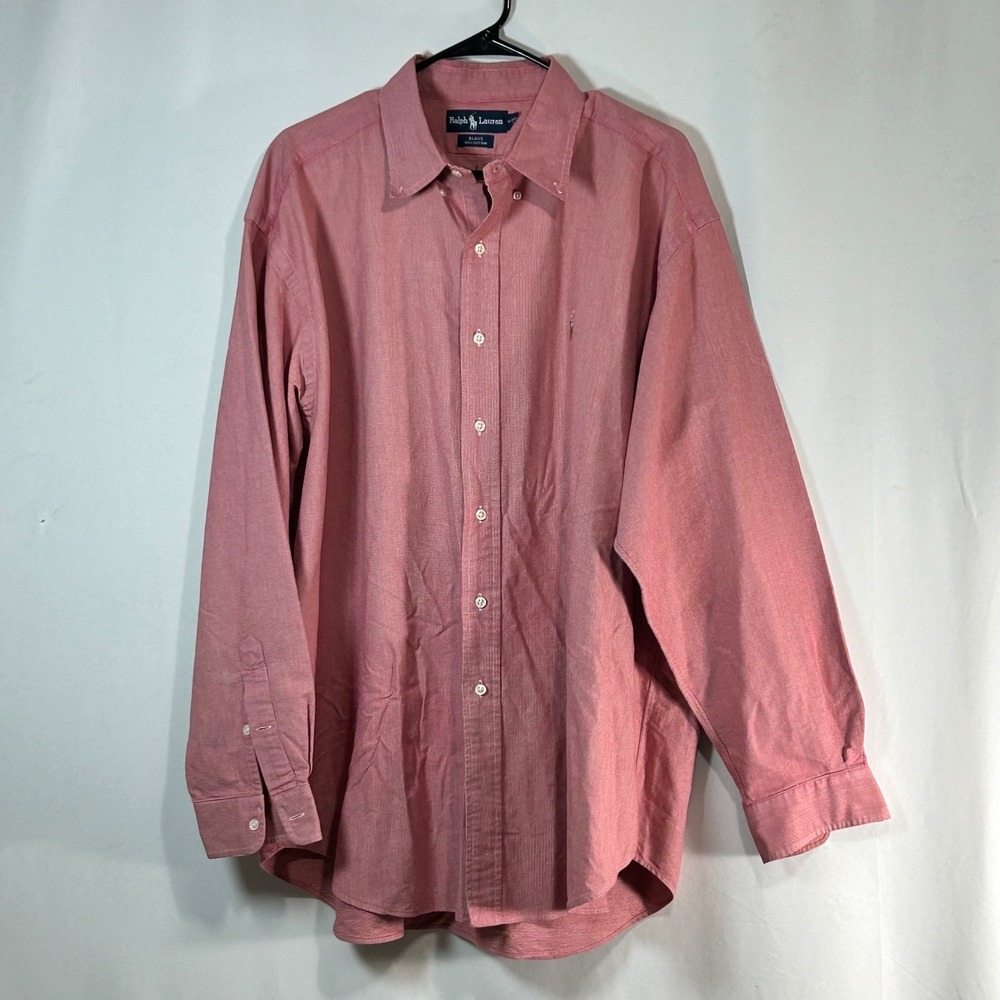 Ralph Lauren Blake Men's Red Gingham Button Down Shirt Long Sleeve XL